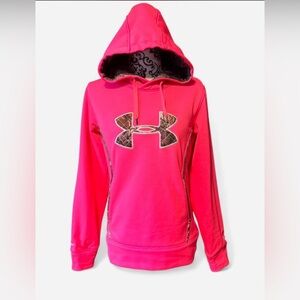 Under Armour Hot Pink Camo Logo Pullover Hoodie